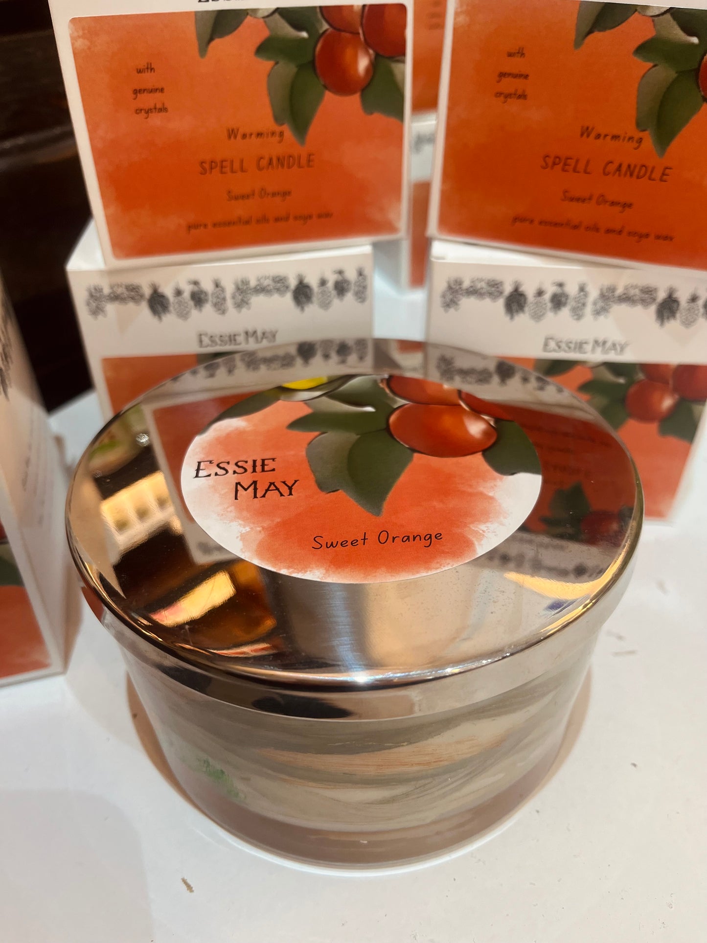 Large Sweet Orange Spell Candle