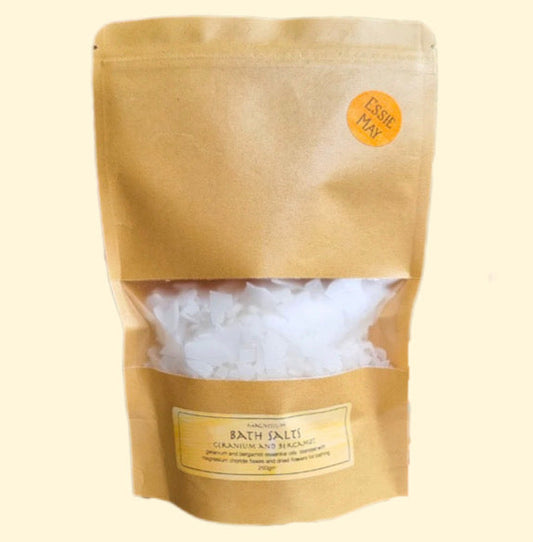 Magnesium Bath Salts Geranium and Bergamot Blend